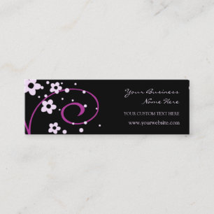 Tarjetas de visita negras y rosadas elegantes de