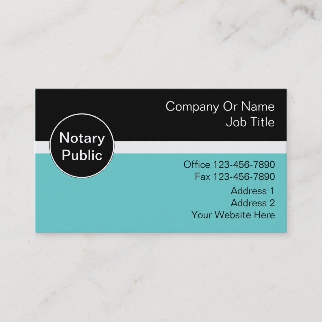 Tarjetas de visita notarial (Anverso)