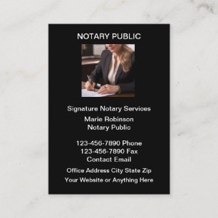 Tarjetas de visita notarial pública clásica
