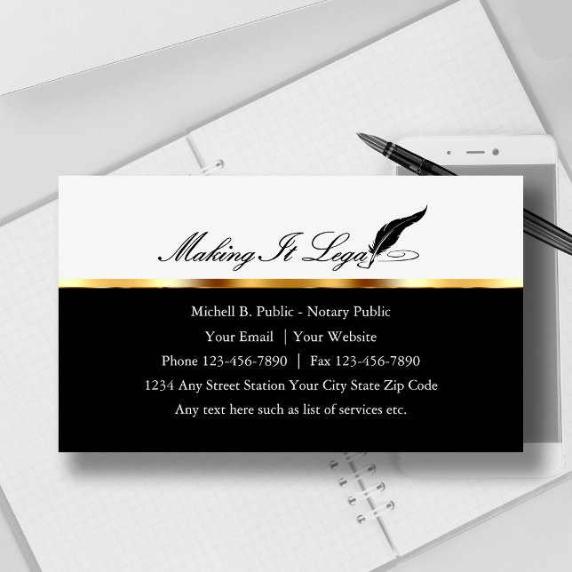 Tarjetas de visita notarial pública clásica (Subido por el creador)