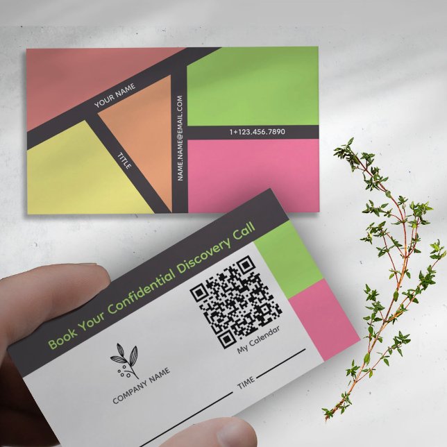 Tarjetas de visita nutricionista de reserva con có (Unlock the door to your wellness journey with our Booking Business Card.)