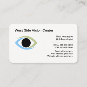 Tarjetas de visita optometristas de cuidado ocular