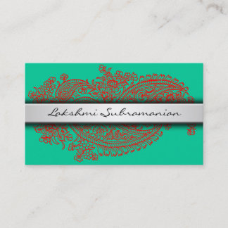 Tarjetas de visita paisley moderna para India