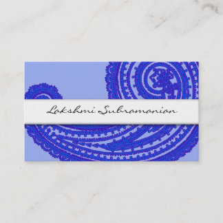 Tarjetas de visita paisley modernas para India