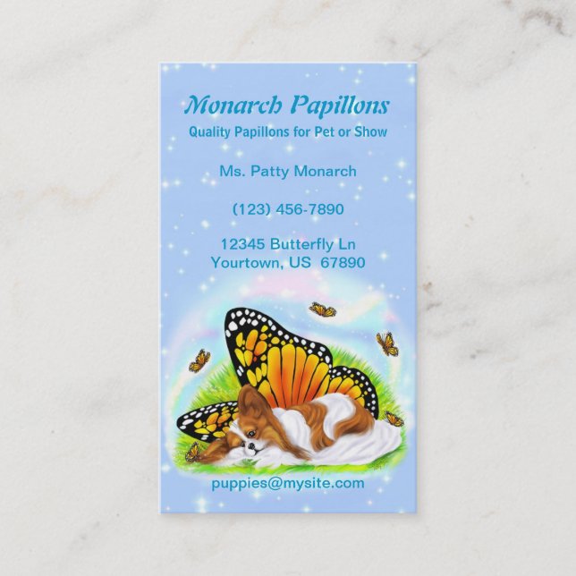 Tarjetas de visita Papillon Mystical Monarch (Anverso)