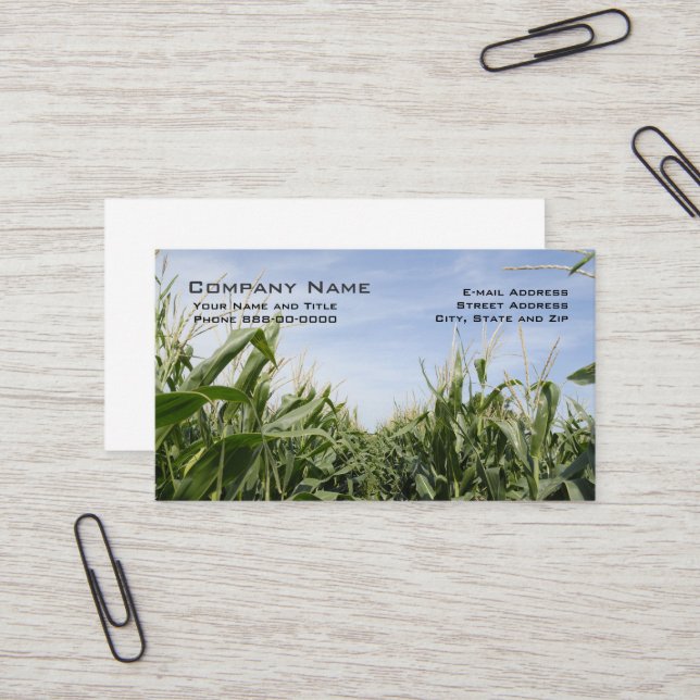 Tarjetas de visita para agricultores de maíz (Anverso/Reverso In Situ)