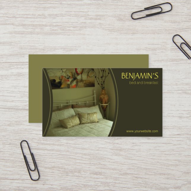 Tarjetas de visita para alojamiento y desayuno Oli (Anverso/Reverso In Situ)