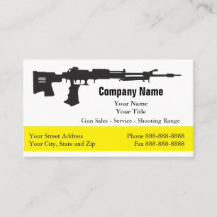 Tarjetas de visita para armas de fuego en blanco y
