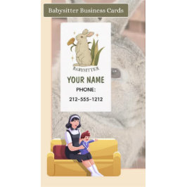 Tarjetas de visita para bebés de conejito floral