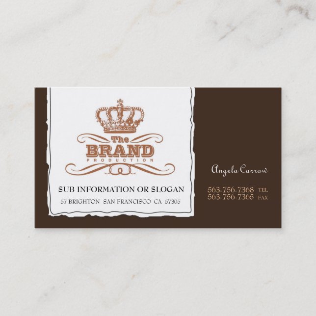 Tarjetas de visita para Brown de reinvento (Anverso)