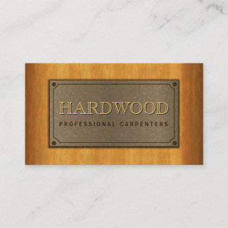 Tarjetas de visita para carpintero de madera y pla
