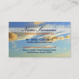 Tarjetas de visita para cielo en nubes