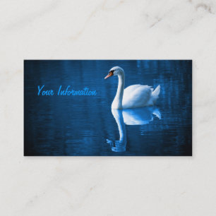 Tarjetas de visita para cisnes blancos