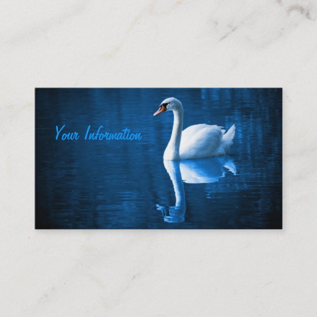 Tarjetas de visita para cisnes blancos (Anverso)