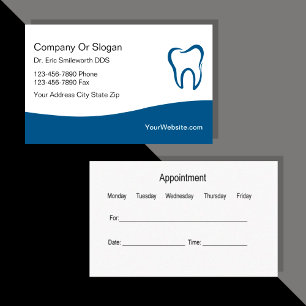 Tarjetas de visita para citas con dentistas modern