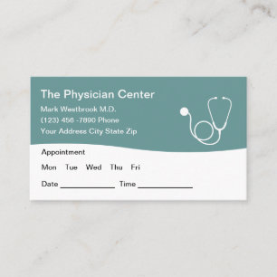 Tarjetas de visita para citas con pacientes Médico