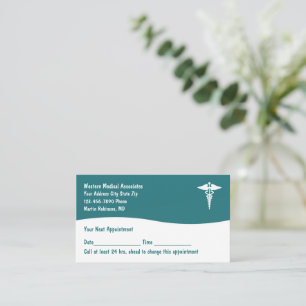 Tarjetas de visita para citas con pacientes médico