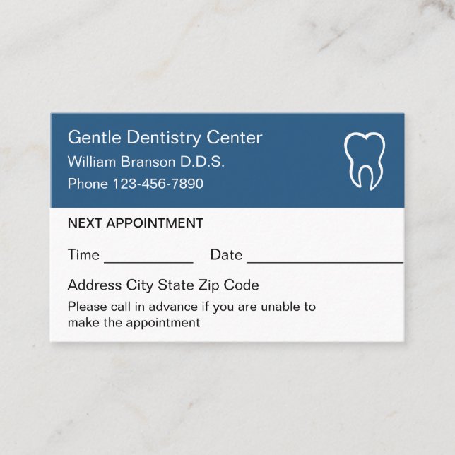 Tarjetas de visita para citas de Dentist Office (Anverso)
