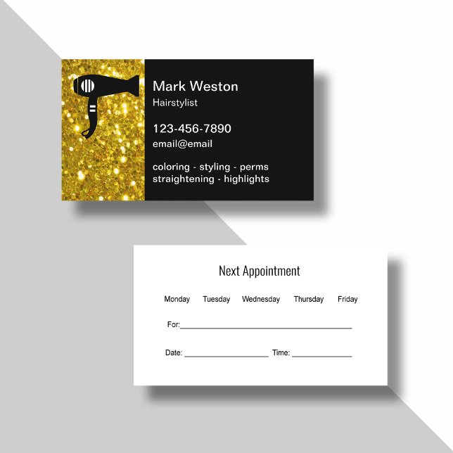 Tarjetas de visita para citas de Hairstylist (Subido por el creador)