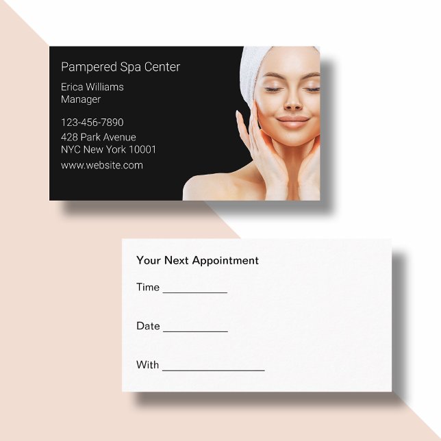 Tarjetas de visita para citas de spa de mujeres mi (Subido por el creador)