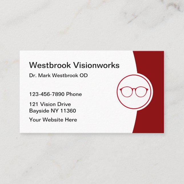 Tarjetas de visita para citas para optometristas d (Anverso)