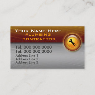Tarjetas de visita para contratistas de fontanerí
