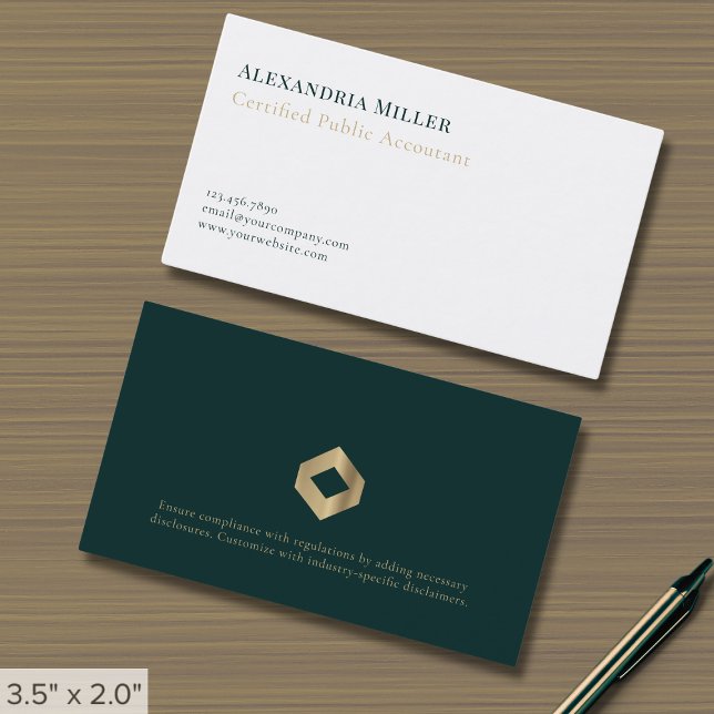 Tarjetas de visita para CPA | Divulgación legal (Subido por el creador)