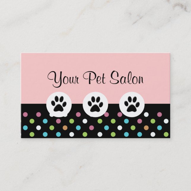 Tarjetas de visita para cuidado de mascotas (Anverso)