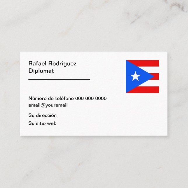 Tarjetas de visita para diplomáticos cubanos en es (Anverso)