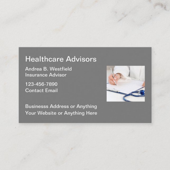 Tarjetas de visita para el asesor de Medicare Heal (Anverso)