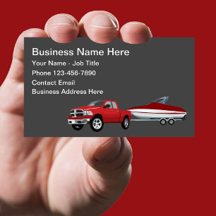 Tarjetas de visita para el barco Trailer Hauling