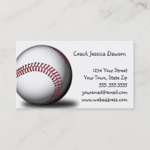 Tarjetas de visita para el béisbol Softbol