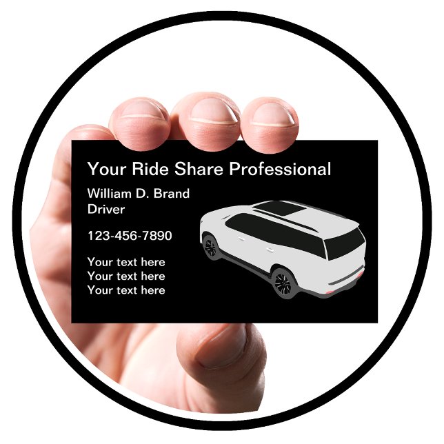 Tarjetas de visita para el controlador de recursos (Uber Ride Haling Business Card)