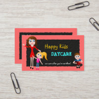 Tarjetas de visita para el cuidado de niños en el 