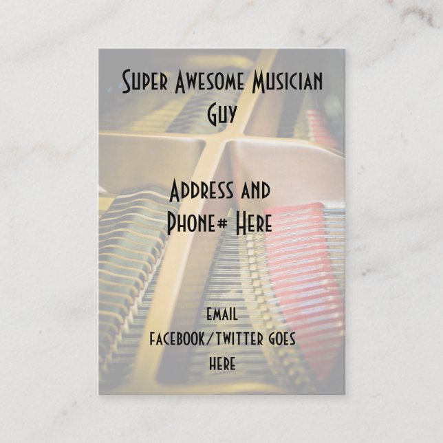Tarjetas de visita para el músico (Anverso)