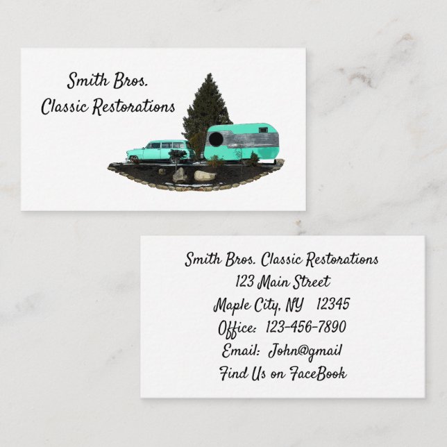 Tarjetas de visita para el rastreador de coches de (Anverso / Reverso)