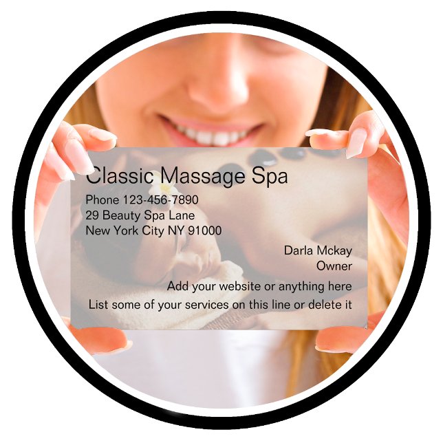 Tarjetas de visita para el spa de belleza de masaj (Subido por el creador)