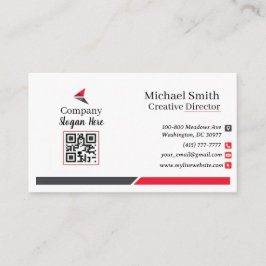 Tarjetas de visita para empresas rojas y negras 3