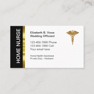 Tarjetas de visita para enfermeras de salud domici