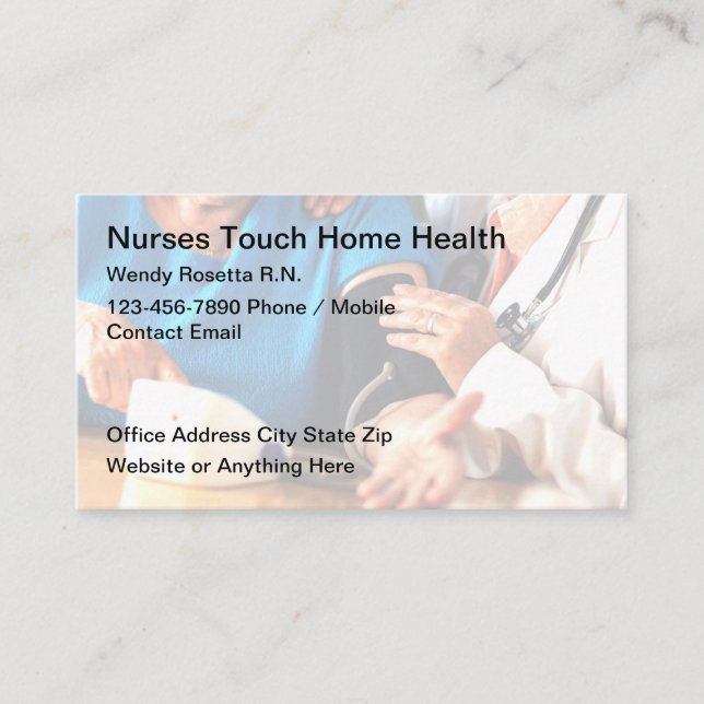 Tarjetas de visita para enfermeras médicas de salu (Anverso)