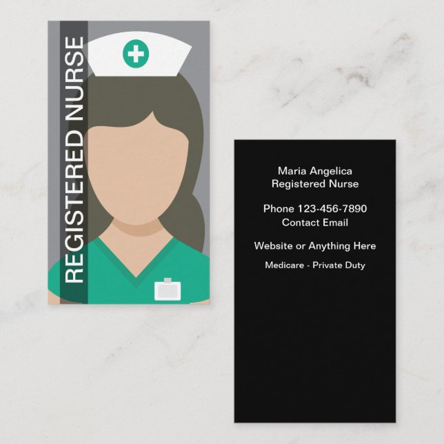 Tarjetas de visita para enfermeras médicas registr (Anverso / Reverso)