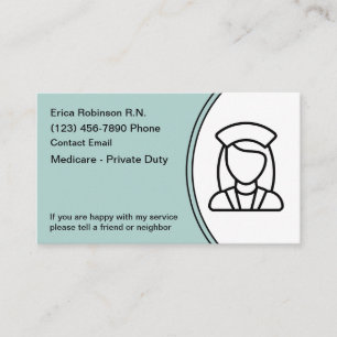 Tarjetas de visita para enfermeras médicas registr