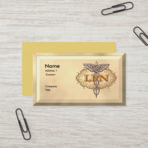 Tarjetas de visita para enfermeras Oval Copper LPN
