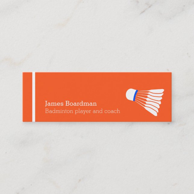 Tarjetas de visita para entrenadores de bádminton  (Anverso)