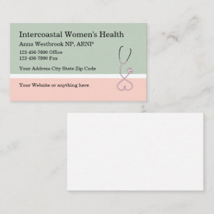 Tarjetas de visita para estetioscopio médico femen