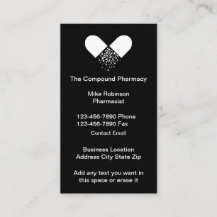 Tarjetas de visita para farmacia de compuestos