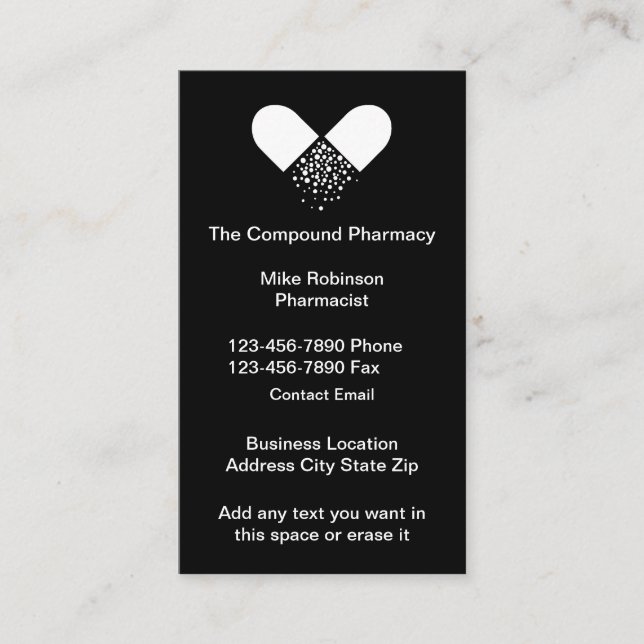 Tarjetas de visita para farmacia de compuestos (Anverso)