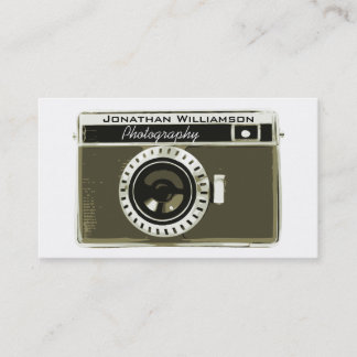 Tarjetas de visita para fotografía con cámara gris
