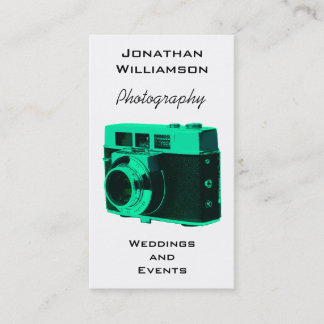 Tarjetas de visita para fotografía de cámara Aqua