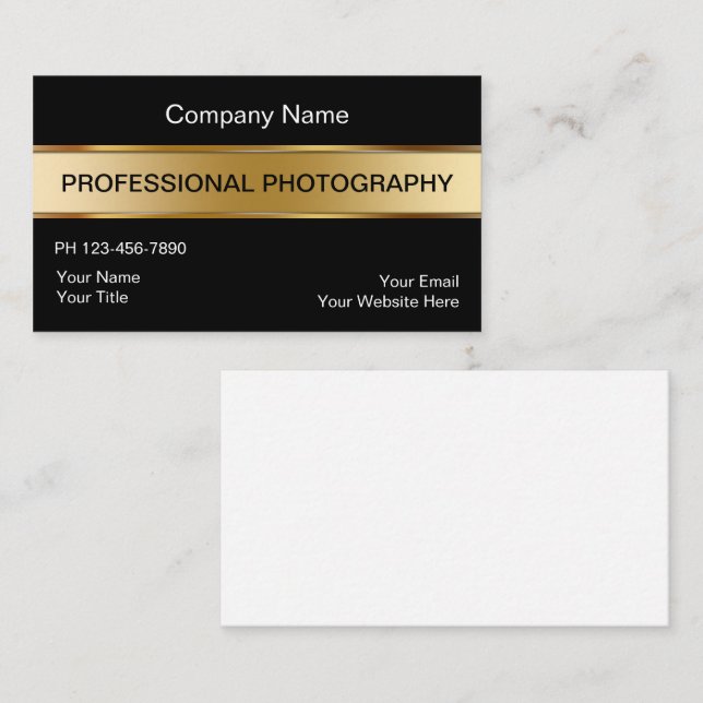 Tarjetas de visita para fotógrafos con clase (Anverso / Reverso)